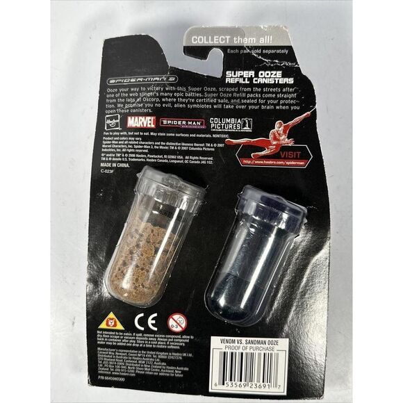2007 Hasbro | Spider-Man 3 | Super Ooze Canisters | Venom/Sandman Sand *Rare - Picture 2 of 5